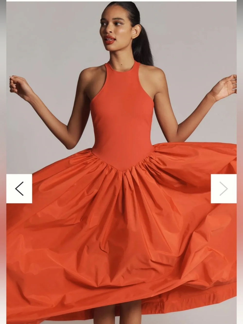 NWT - Maeve Sleeveless Crew-Neck Drop-Waist Red Maxi Dress - Picture 12 of 12